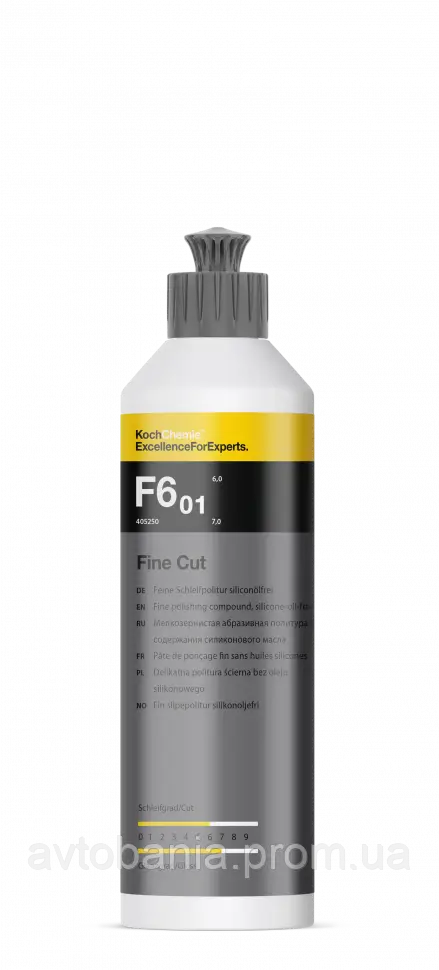 Кох Koch Chemie Fine Cut F6.01 объём мелкозернистая абразивная полирольная паста без силиконов 250 г фирменная