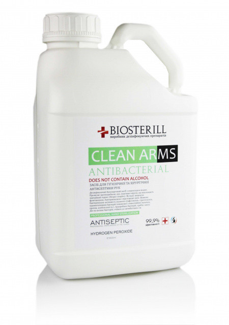 Антисептик «BIOSTERILL CLEAN ARMS» дезінфікуючий засіб для обробки рук 5 літр.